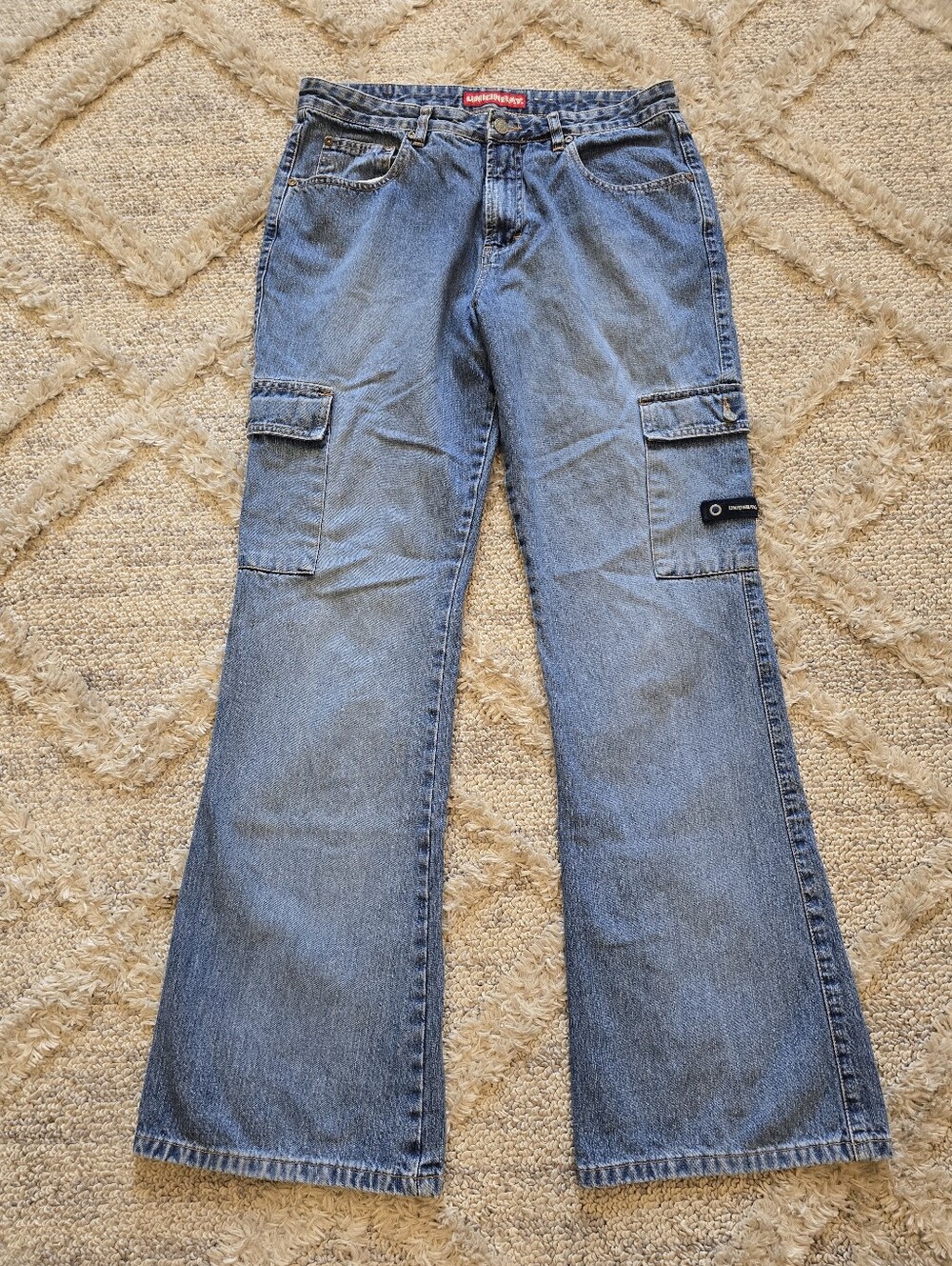Vintage Union Bay Cargo Jeans Womens 11 Flared Punk Grunge Y2K Relaxed Baggy